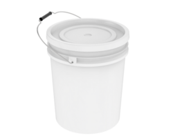 A white bucket with a handle on a black background png