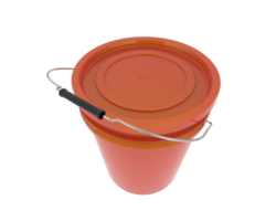 A red bucket with a handle on a black background png