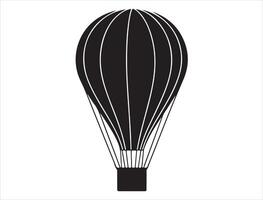 A black and white hot air balloon on a white background vector