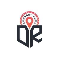 DR Location Logo Design for Human Resources, Recruitment, and Navigation - Letter DR Logo with Location Icon for Business and Technology vector