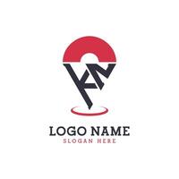 KN Location Icon Design. Modern KN Pinpoint Logo for Navigation, Map Apps, and Location Based Businesses vector