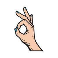 OK Sign with Blue Nails vector