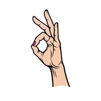 OK Sign with Pink Nails vector