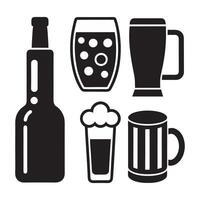 Drinkware icons pack showing different types of beverages and containers vector