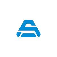 letters sa triangles simple geometric linked logo vector