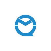 letters mq simple circles geometric linked logo vector