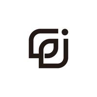 letters gpj simple linked geometric lines logo vector