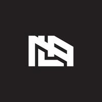letters mla simple stripes overlapping lines logo vector