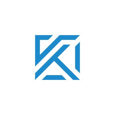 letter vkt square stripe simple geometric logo
