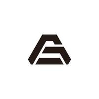 letters ag triangles simple geometric linked logo vector