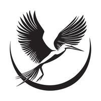 Heron in flight isolate on white background vector