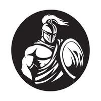 Ancient greek warrior in a helmet Image vector