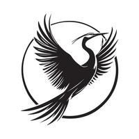 Heron Flying design Logo Image isolated on white background vector