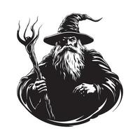 Wizard holding a wand stock image isolated on white background vector