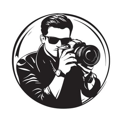 Photographer Stock Illustration isolated on white background