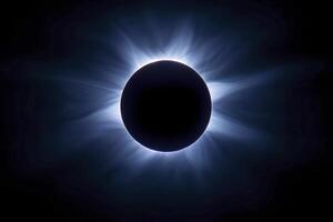 Dramatic Total Solar Eclipse Displaying the Sun's Corona and Radiant Light Beams photo