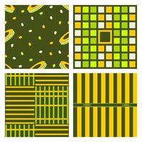 a unique seamless pattern collection with a combination of green colors. Suitable for application on fabric, paper, and various other decorations vector