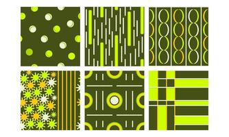 a collection of seamless patterns with a combination of green colors. Suitable for application on fabric, paper, and various other decorations vector