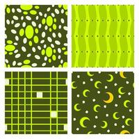 A collection of attractive seamless patterns with a combination of green colors. Suitable for application on fabric, paper, and various other decorations. vector