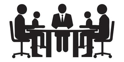 Business team sitting around a table discussing strategy and planning together vector