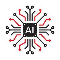 Artificial intelligence circuit board design illustrating ai technology and futuristic innovation concepts vector