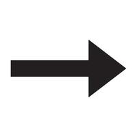 Simple black arrow pointing right directional symbol isolated on white background vector