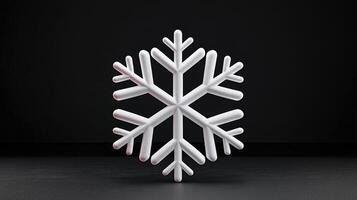 Detailed White Snowflake on Dark Background 3D Render photo