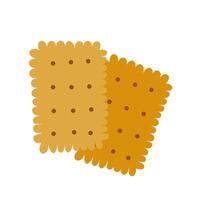 Two Rectangular Crackers, Flat Bakery Illustration vector