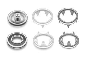 set of metal buttons hardware vector