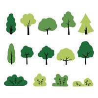 Collection of trees. tree set isolated on white background. illustration vector
