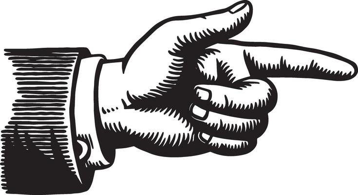 Pointing hand finger drawing design