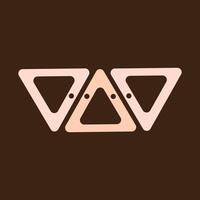 a triangle shaped logo with two triangles on it vector