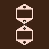 a brown background with two hexagons vector