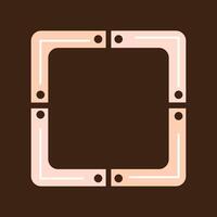 square frame with four holes on a brown background vector