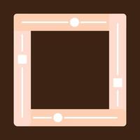 a square frame with a white border on a brown background vector