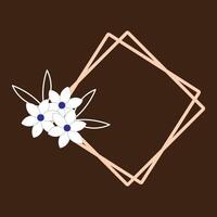 a flower in a square frame on a brown background vector