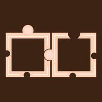 a square puzzle piece on a brown background vector