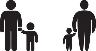 Symbolic Illustration Of Parent And Child Holding Hands Together Family Concept vector