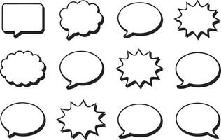 Speech Bubbles Collection With Various Shapes For Communication And Design vector