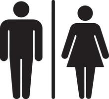 Restroom Icon Illustration Men And Women Symbol Simple And Clean Design vector