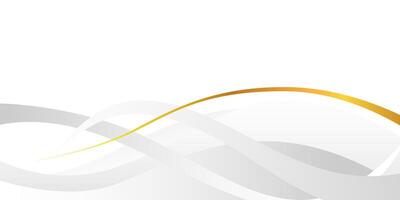 Luxury Abstract Background in White with Golden Curves and Soft Lines vector