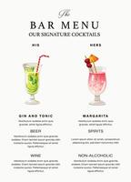 Modern Bar Menu Template vector
