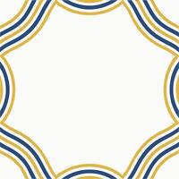 Abstract Geometric Frame with Curved Stripes in Mustard Yellow and Navy Blue vector