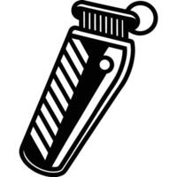 Black and White Illustration of a Keychain Utility Tool vector