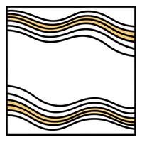 Abstract Wave Pattern Design in Black White and Gold vector