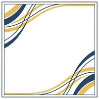 Elegant Abstract Frame with Mustard Yellow and Navy Blue Curves vector