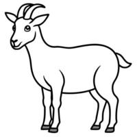 Simple Line Drawing of a Goat Standing Sideways vector