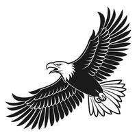 Black and White Eagle in Flight Graphic Design vector