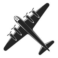 Top View of a Vintage Four Engine Propeller Airplane vector
