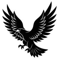 Stylized Black and White Eagle in Flight Graphic Design vector